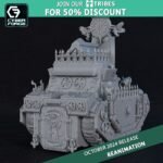 Exorcista Adepta Sororitas, vehículo de apoyo pesado con órgano de misiles en el universo Warhammer 40K