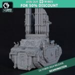 Exorcista de las Hermanas de Batalla, tanque artillero con órgano lanzamisiles en Warhammer 40K