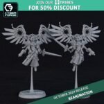 Guardias del Ángel Santa Celestine de Warhammer 40k, figura de miniatura detallada con alas y armadura, para coleccionistas y juegos de mesa